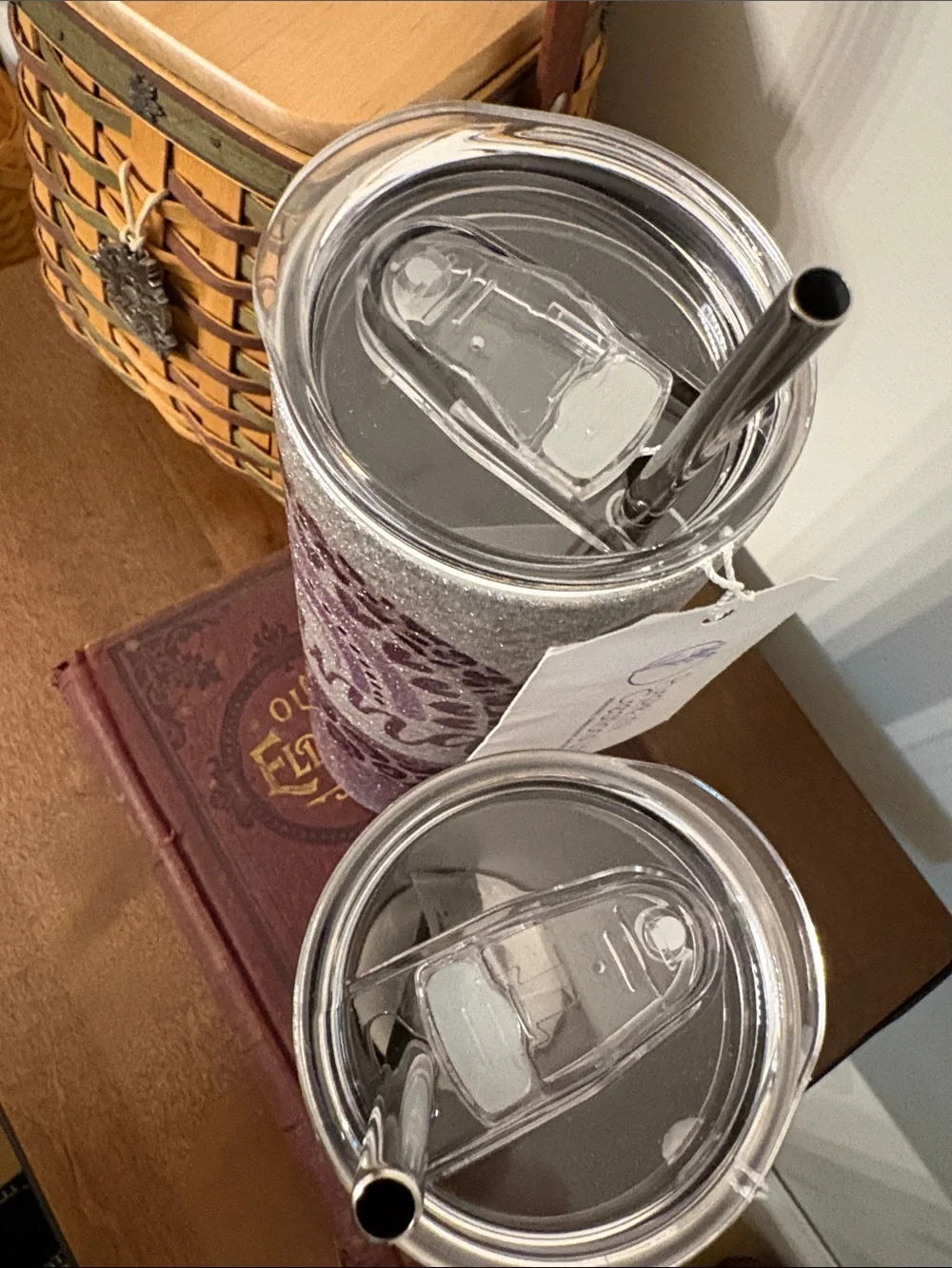 NWT Glitter Purple Mama & Mini Tumbler Set - Sparkle Rainbow Design